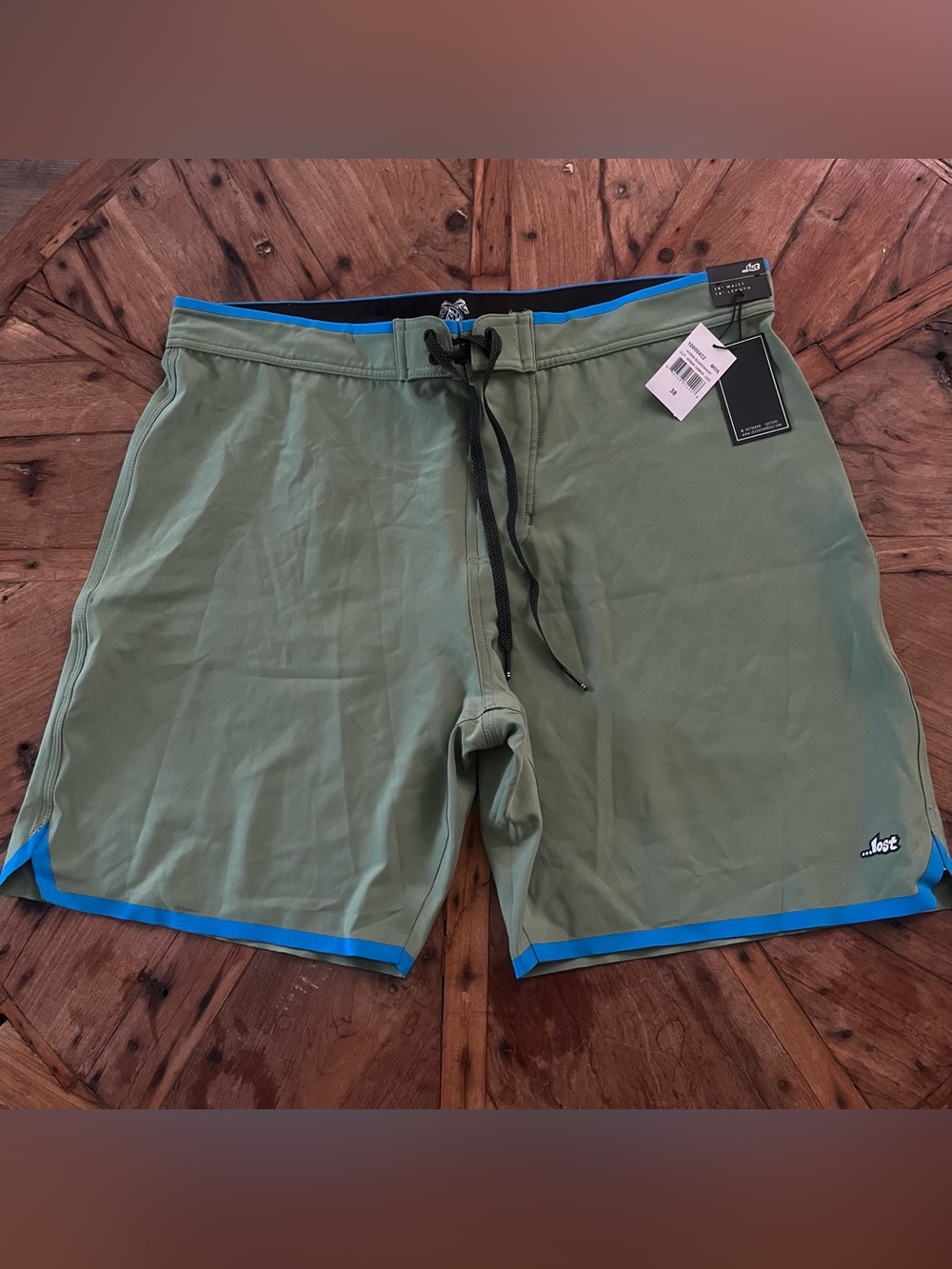 NWT Lost HYDRA Board Shorts Men 38/18 Green blue Drawstring Stretch NEW
